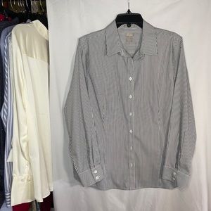 CHICO’S Striped Black/White Blouse
